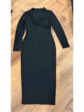 Black Long Sleeve Maxi Dress - Women's Dress - Size M
